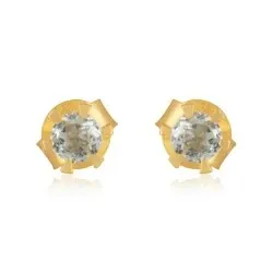 Kollektionsmuster Aquamarin Solitärohrstecker in vergoldetem Sterlingsilber