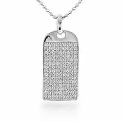 Viereckigem Zirkon Anhänger aus Silber