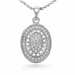 Ovaler Zirkon Anhänger aus Silber