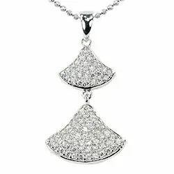 Weißem Zirkon Anhänger aus Silber