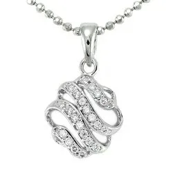 Weißem Zirkon Anhänger aus Silber