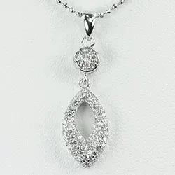 Schmuck: weißem Zirkon Anhänger aus Silber