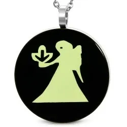 Runder Jungfrau Anhänger aus Stahl