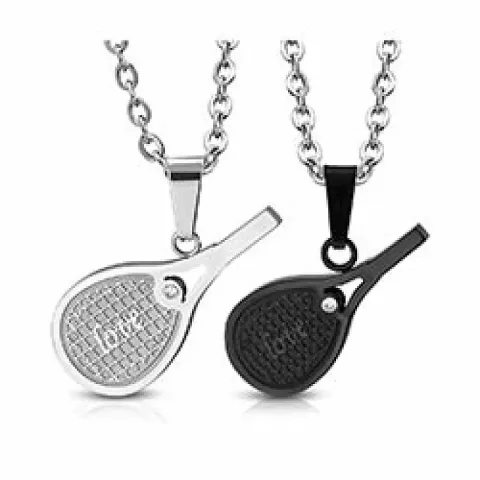 Doppeltes Schläger Anhänger aus Stahl und Schwarzer Stahl