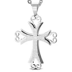 Fleur de lis Kreuz Anhänger aus Stahl