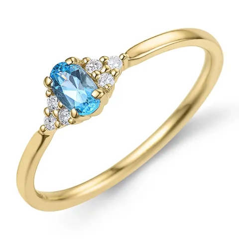 Topas Diamantring in 9 Karat Gold 0,25 ct 0,06 ct