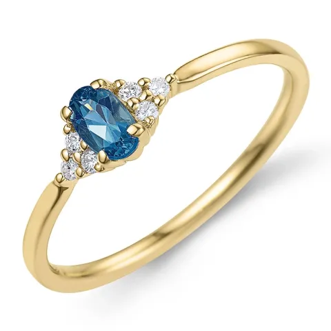 London Topas Ring in 9 Karat Gold 0,25 ct 0,06 ct