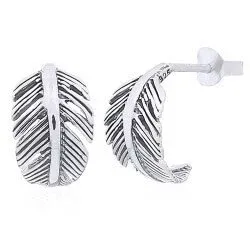 Feder Ohrstecker in Silber