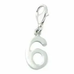 Charms schmuck Charm Anhänger aus Silber Zahl 6