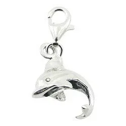 Polierten Charm Anhänger aus Silber Delfin