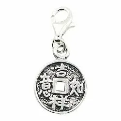 Chinesisch runder Charm Anhänger aus Silber 