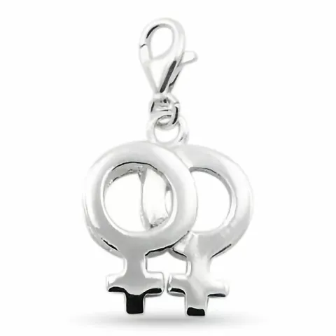 Doppeltes Frauenzeichen Charm Anhänger aus Silber