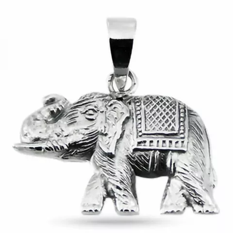 Blanker und matter Elefant Anhänger aus Silber