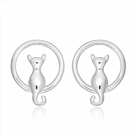 Katzen Ohrstecker in Silber