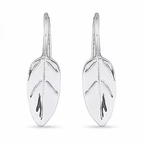 lange Blatt Ohrringe in Silber