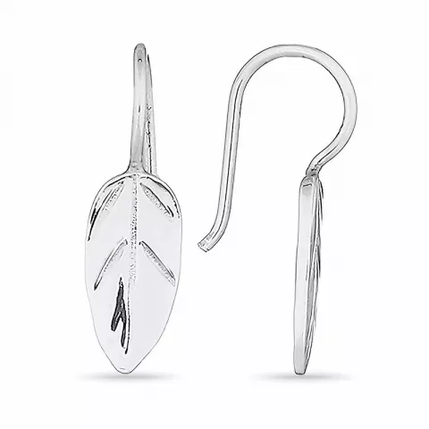 lange Blatt Ohrringe in Silber