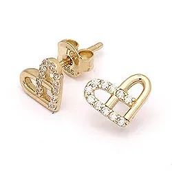 Herz Ohrstecker in 14 Karat Gold mit