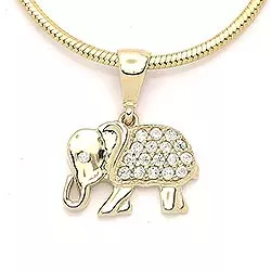 Elefant Zirkon Anhänger aus 14 Karat Gold