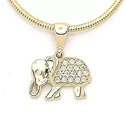 Elefant Zirkon Anhänger aus 14 Karat Gold