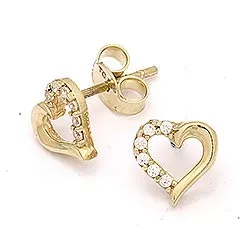 Herz Ohrstecker in 14 Karat Gold mit