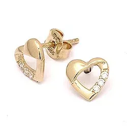 Herz Ohrstecker in 14 Karat Gold mit