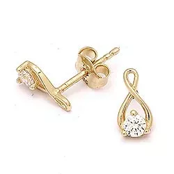 Abstrakt Ohrstecker in 14 Karat Gold mit