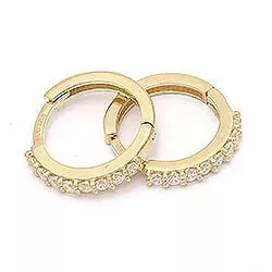 Zirkon Gold Creolen in 14 Karat Gold mit