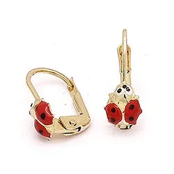 Marienkäfer Ohrringe in 14 Karat Gold mit