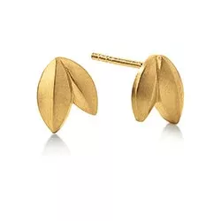 Kranz und Ziegler Blatt Ohrringe in vergoldetem Sterlingsilber