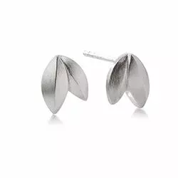 Matt Kranz und Ziegler Blatt Ohrringe in Silber
