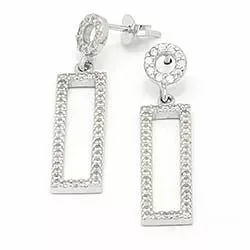 Lange Kranz und Ziegler Zirkon Ohrringe in Silber weißem Zirkon