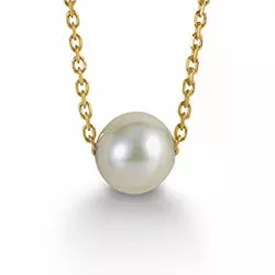 Kranz und Ziegler Perle Halskette in 8 Karat Gold