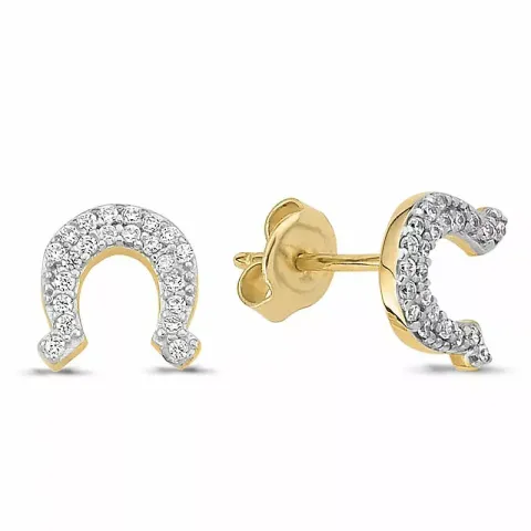 Hufeisen Ohrstecker in 8 Karat Gold mit