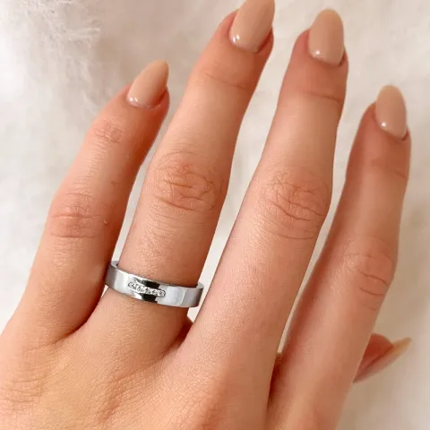 Zirkon Ring aus rhodiniertem Silber