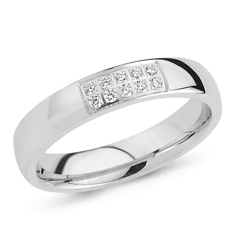 Kollektionsmuster Zirkon Ring aus rhodiniertem Silber