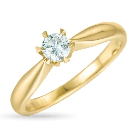 Zirkon Solitärring aus 9 Karat Gold