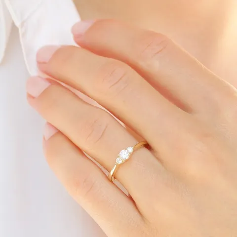 Zirkon Goldring aus 9 Karat Gold