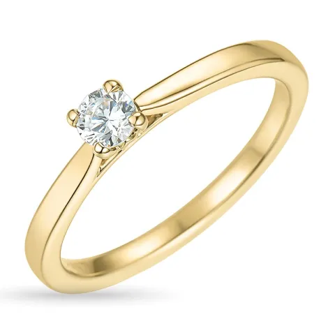 3,5 mm Zirkon Goldring aus 9 Karat Gold