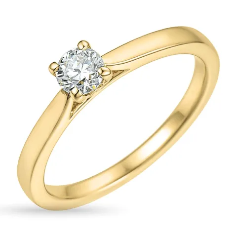 4,0 mm Zirkon Goldring aus 9 Karat Gold