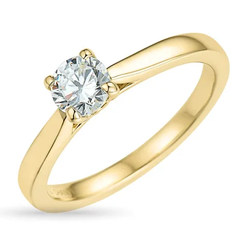 4,5 mm Zirkon Goldring aus 9 Karat Gold