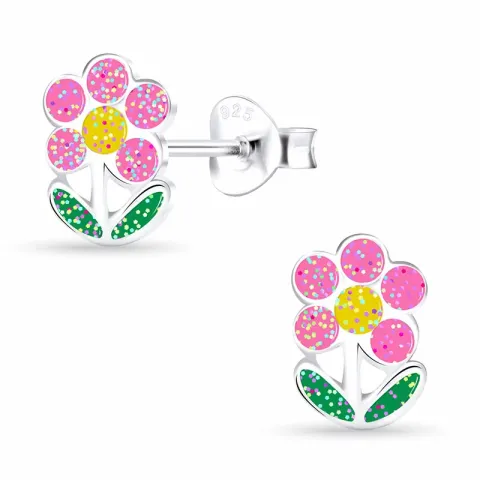 Blumen Kinderohrringe in Silber