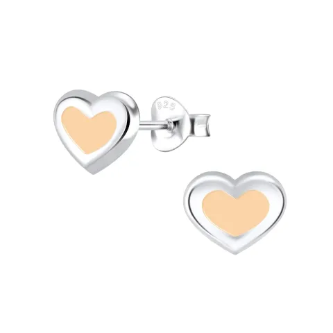 Herz Kinderohrringe in Silber