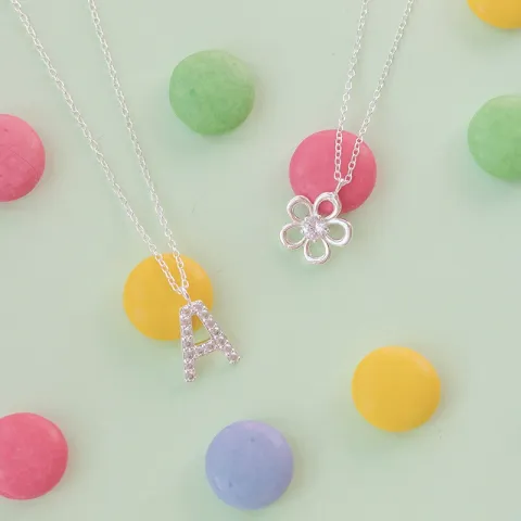 Blumen Halskette mit Anhänger aus Silber - Little Ones