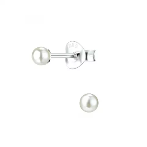 3 mm Perle Ohrstecker in Silber