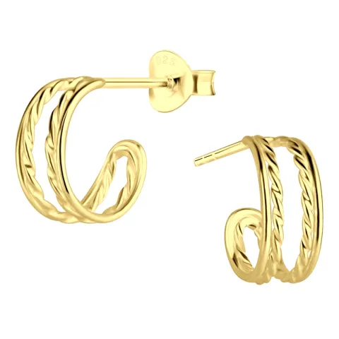 Halbkreolen in vergoldetem Silber