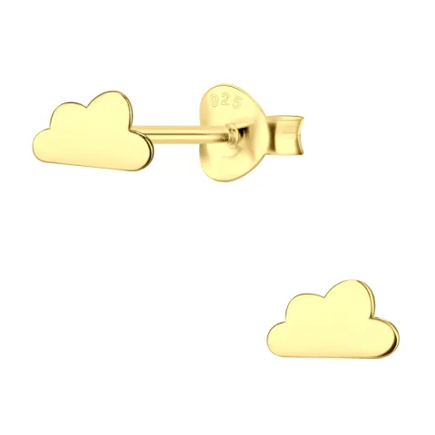 Wolken Kinderohrringe in vergoldetem Silber - Little Ones