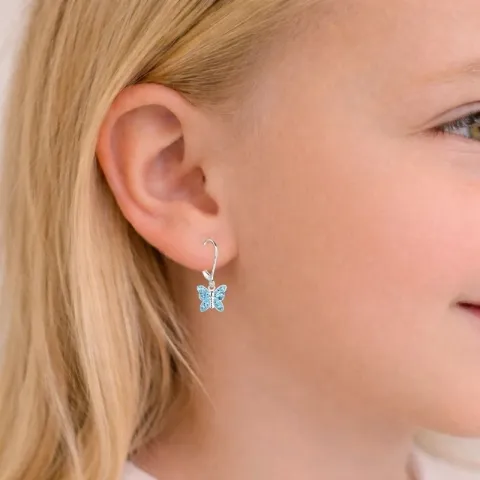 Schmetterlinge blauem Kinderohrringe in Silber - Little Ones