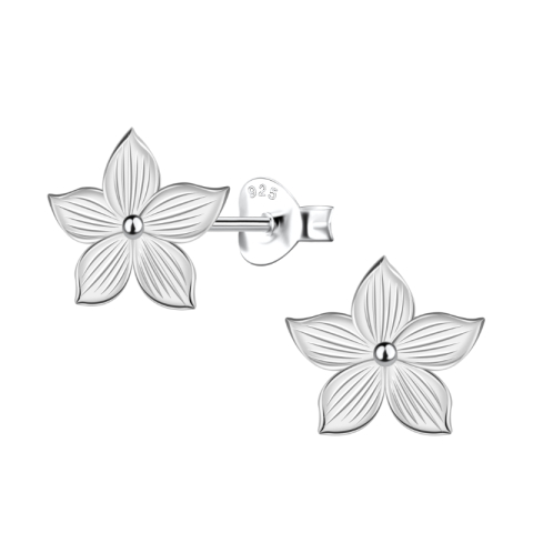 Blumen Ohrringe in Silber