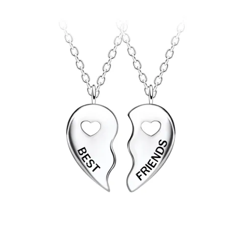 Best friends Herz Set mit 2 Halskette aus Silber - Little Ones