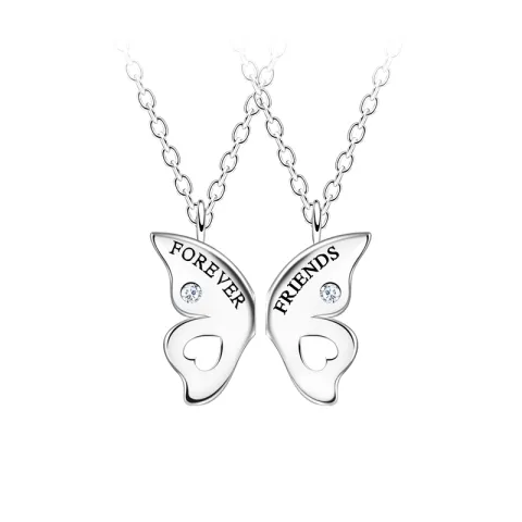 Best friends Schmetterling Set mit 2 Halskette aus Silber - Little Ones